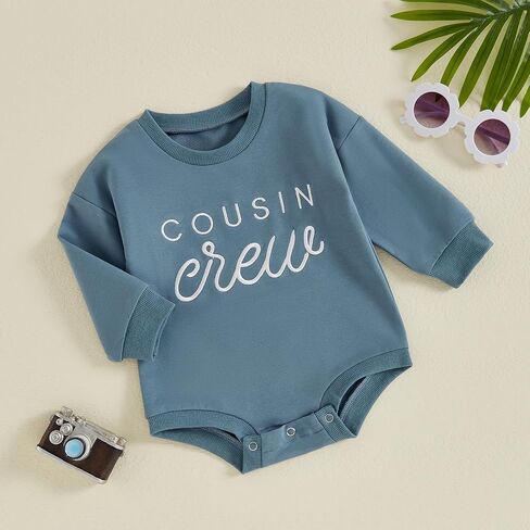 Frietlebird Newborn Baby Boy Fall Winter Clothes Oversized Sweatshirt Romper Long Sleeve Bubble Romper 0 3 6 9 12 18 Months in Saudi Arabia