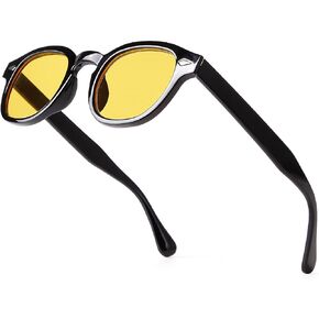 Laurinny Retro Small Round Sunglasses for Women Men Vintage Circle Style UV400 Lenses Unisex Sun Glasses