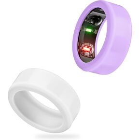 Ring Protector Compatible with Oura Ring, Silicone Scratch Elastic Protection Cover for Oura Ring Gen 3 Working Out (Orange+Clear, S (6/7/8/9/10))