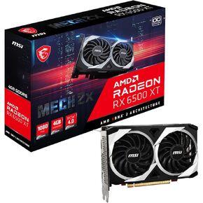بطاقة رسومات MSI Gaming AMD Radeon RX 6500 XT 64 بت 4 جيجابايت GDDR6 DP/HDMI PCIe 4 Torx Twin Fans FreeSync DirectX 12 VR Ready OC (RX 6500 XT MECH 2X 4G OC) in Kuwait