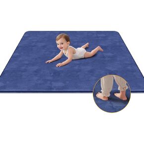 Extra Large Baby Play Mat, 50" x50" Playpen Mat for Floor, Extra Thickness Baby Mat for Floor, 100% Memory Foam, 100% Velvet Fabric - Soft & Supportive (Grey)