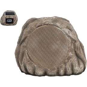 Homewell Outdoor Rock Speaker Solar-Powered Multi-Unit Connect Wireless Bluetooth 5.0 Portable Speaker Weatherproof for Patio, Pool, Deck, Yard, Garden and Home (2-Pack)