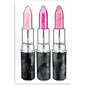 Stupell Industries Three Pink Lipsticks, Design by Amanda Greenwood White Framed Wall Art, 16x20