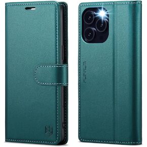 Compatible with iPhone 16 Pro Max 6.9" Wallet Case with RFID Blocking Credit Card Holder, PU Leather Folio Flip Kickstand Protective Shockproof Cover Women Men for Apple 16 pro Max Phone Case (Purple)