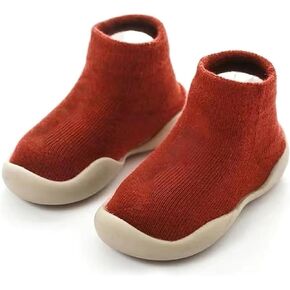 Simple Baby Toddler Sneakers Non-Slip Walking Shoes for Kids Boys and Girls. Stylish Indoor Outdoor Cotton Easy Pull-On Outerwear Shoes Socks