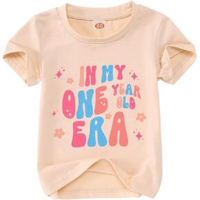 Baby Girls First Birthday Outfit 1st Birthday Shirt in My One Year Old Era Tshirt Bday Party Short Sleeve Tee Tops