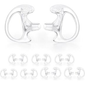 Neotter 8 Pair Radio Earpiece, Soft Silicone Earbud Earplug for Walkie Talkie Acoustic Earpiece Headset - Clear