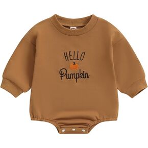 Newborn Infant Halloween Clothes Baby Boy Girl Cutest Pumpkin In The Patch Outfit Oversize Sweatshirt Romper Top