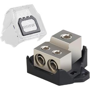 Power Distribution Block, 0 AWG Input / 3X 4 AWG Outputs, Amp Power Ground Distributor, Car Audio Amplifier Splitter, 1 Pack
