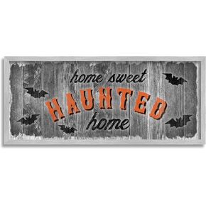 Stupell Industries Sweet Haunted Home Bats Sign Framed Wall Art, Design by Natalie Carpentieri