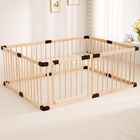 Wooden Baby Playpen,Playpen Play Pens for Babies and Toddlers,Toddler Playpen,Baby Play Fence Yards,Large Baby Playpen Wood (180×240×61 CM)