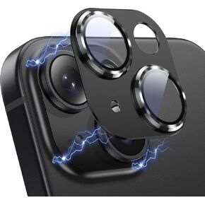 Korecase for iPhone 15 Pro/iPhone 15 Pro Max Camera Lens Protector,[Drop Protection][Scratch Resistant] Aluminum Alloy Metal Tempered Glass Camera Cover, Case Friendly Lens Protector,Black