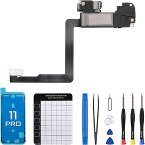 for iPhone 11 Pro Earpiece Front Speaker Replacement Repair 5.8", OEM Ear Module with Ambient Light Sensor Flex Cable Connector Fix Tools Kit Proximity Sensor 11pro for A2160 A2217 A2215