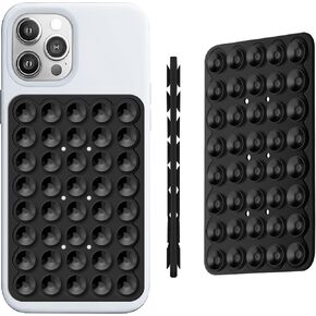 Silicone Double-Sided Suction Phone Case Detachable Mount for iPhone and Android Cellphones, Strong Adhesion Holder Hands Free for Selfies and Videos - Transparent