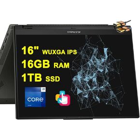 ASUS Vivobook S 16 Flip 2-in-1 Laptop 16" WUXGA IPS Touchscreen Intel 14-core i9-13900H 40GB RAM 2TB SSD Backlit FHD Camera Harman/kardon Win11 Black + HDMI Cable