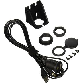 USB & 3.5mm AUX Extension Flush Mount 2 Meter Cable, 1/8 AUX Car Bike Boat Motercycle Lead