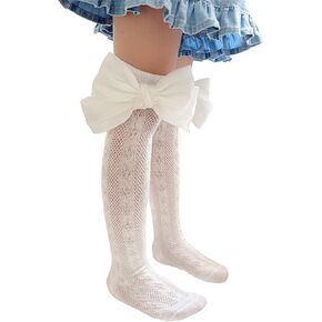 Baby Girls Kids Mesh Socks Bow Fishnet Ankle High socks Lace Fish Net Vintage back bow Short Sock(W3)