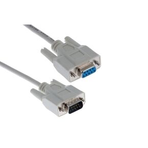 10 ft RS232 Cable, DB9 Cable, 9 Pin Serial Cable Male to Female, Straight Through Pinout, Durable Design, Beige, DB9 Male to Female Connector