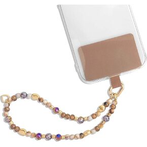 Phone Charm with Gold Metal Chain Phone Grip Strap Detachable Phone Lanyard Hands-Free Wrist Strap Phone Chain for Women