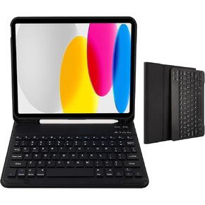 Keyboard Case for iPad 10th Generation 10.9 inch 2022(A2696/A2757/A2777), Slim Smart Keyboard Case with Detachable Bluetooth Keyboard and Pencil Holder for iPad 10th Gen