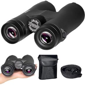 High Power Binoculars - Powerful 12x50 HD Binoculars for Adults, Large View with Clear Low Light Vision - Lightweight Waterproof Binoculars for Bird Watching, Hunting, Stargazing (Green)