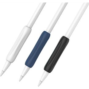KELIFANG Silicone Ergonomic Grip Holder 3 Pack Compatible with Apple Pencil 1st, 2nd Generation & Pencil (USB-C), Apple Pencil Pro 2024, Protective Sleeve Cover Case Accessories(Pink, White, Green)