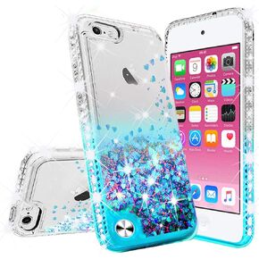 iPod Touch 7 Case,iPod Touch 6 Case, Slim Full-Body Stylish Protective Case with Built-in Screen Protector Compatible for Apple iPod Touch 5/6/7th Generation (Purple Marble)