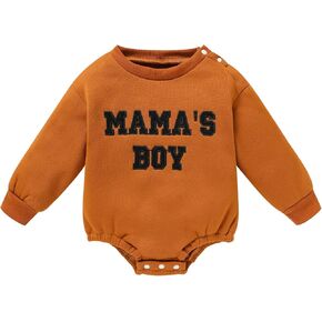 GRNSHTS Newborn Baby Boy Outfit Long Sleeve Oversized Romper Toddler Boy Coming Home Outfit Baby Boy Fall Winter Clothes