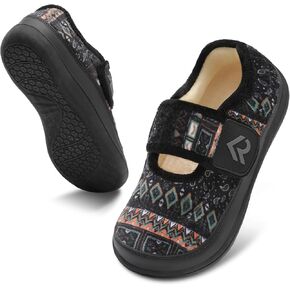 relxfeet Womens Slippers Wide Diabetic Shoes Zero Drop Adjustable Walking Shoes Warm Barefoot House Shoes Indoor Outdoor Slippers