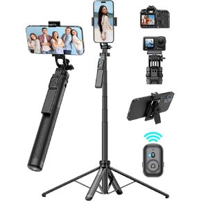 Phone Tripod & Selfie Stick, 71" Phone Stand,Phone Tripod with Wireless Remote, iPhone Tripod Stand,Selfie Stick Tripod for iPhone Compatible with All Cell Phones,Camera, Gopro