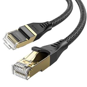 Cat8 Ethernet Cable 6FT 2Packs Heavy Duty Indoor&Outdoor, High Speed Braided 40Gbps 2000Mhz Network Cord LAN Cable SFTP Patch Cord Compatible for Gaming PC PS5 Xbox Modem Router
