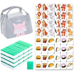 Seaside Escape Game Blocks Mahjong Sets with 49 Tiles 40mm Pet and Flag Pattern.