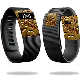 MightySkins Skin Compatible with Fitbit Charge Cover Skins Sticker Watch Mosaic Gold