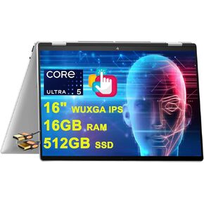 HP Envy x360 2-in-1 AI PC Laptop 16" WUXGA IPS Touchscreen Intel 12-core Ultra 5 125U (Beats i7-1335U) 16GB RAM 1TB SSD Backlit Thunderbolt USB-C Poly Studio Privacy Camera Win11 Silver + HDMI Cable