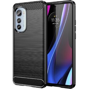 for Moto Edge 2022 Phone case, Shockproof, Scratch Resistant Carbon Fiber Jacket, Soft TPU,for Moto Edge 2022 case (Red)