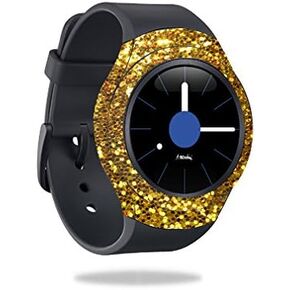 MightySkins Skin Compatible with Samsung Gear S2 3G Cover Skins Sticker Watch Gold Glitter