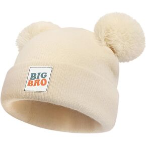 DANMY Baby Winter Beanie Hat,Kids Winter Warm Knit Hat with Pom,Toddler Soft Beanie for Little Boys Girls Children