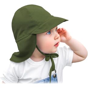 Adjustable Baby Sun Hat Boys Girls, UPF 50+ Toddler Summer Beach Swim Hat with Neck Flap for Infant Traveling Cap