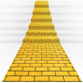 3Pcs Total 4.5x27 Feet Yellow Brick Road Floor Runner for Wizard Oz Party Decorations,Long Disposable Brick Stone Wall Backdrop Tablecloth for Halloween Princess Cosplay Medieval Castle Party Supplies