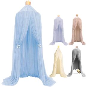 ESUPPORT Dome Princess Bed Canopy Round Lace Mosquito Net Play Tent Hanging House Decoration Lace Netting Curtains for Indoor Outdoor