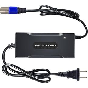 54.6V 2Amps Lithium Battery Charger 3 pin Male XLR Connector Replacement for 48v Lithium Battery