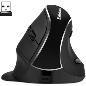 Wireless Ergonomic Vertical Mouse with OLED Screen Display for Right Hand, Rechargeable Bluetooth Optical Computer Mice,Compatible with Windows MAC OS (White)