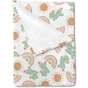 HawSkgFub Sweet As Peach Summer Vibe Fruit Baby Blanket for Girls Gift, Peachy Floral Flannel Fleece Nursery Bed Blankets, Soft Warm Lightweight Newborn Infant Toddler Kids Crib Bedding 30 x 40 Inch
