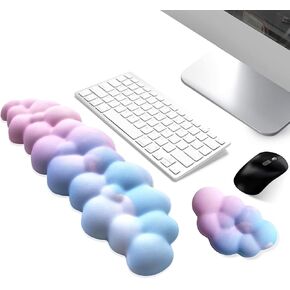 Cloud Keyboard Wrist Rest, Cloud Wrist Rest with Non-Slip PU Base, Keyboard Wrist Rest with Ergonomic Keyboard Pad, Keyboard Wrist Rest for Computer Laptop Mac Gaming Office and Pain Relief Wish Gift
