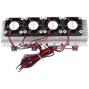 12V 4 Chip TEC1 12706 Thermoelectric Water Cooling Systems Fans Cooling Cooler DIY Air Cooling Device Thermoelectric Refrigeration Cooling System Kit