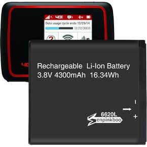 for MiFi 6620 Battery [Upgrade] 4300mAh for Novatel Jetpack MiFi 6620 6620L 6630L Replacement Battery P/N:40115131.01