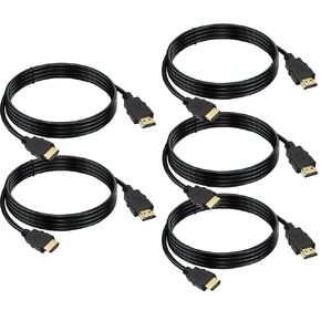 HDMI Cable 6 FT 5-Pack, 4K HDMI TV Cable 6FT, Shielded HDMI 2.0 CL3 Rated Cord for Smart Monitor with Streaming TV, 4K, 1080P@144Hz,ARC & CL3 Rated | for Laptop, Monitor, PS5, PS4, Xbox, Soundbar