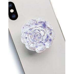 Cute Clear Flower Shape Collapsible Expandable Translucent Stand Multi Functional Mobile Phone Grip & Kicktand（Light Pink）