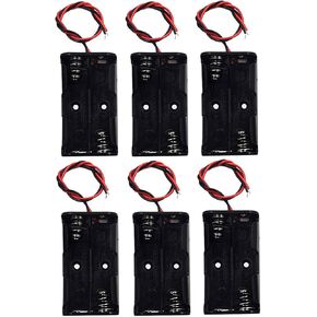 (Pack of 6) AA Battery Holder, 2 X 1.5V AA Battery Holder with Leads, AA Battery Holder with Wires