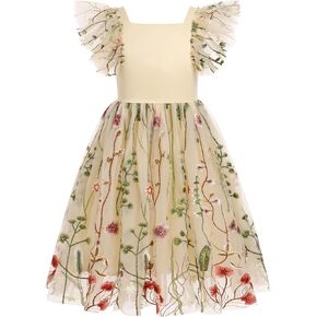 Kids Girls Daisy Flower Butterfly Princess Party Tulle Birthday Dress Toddler Cake Smash Clothes Photograph 3-8T